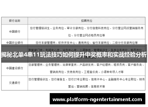 揭秘北单4串11玩法技巧如何提升中奖概率和实战经验分析